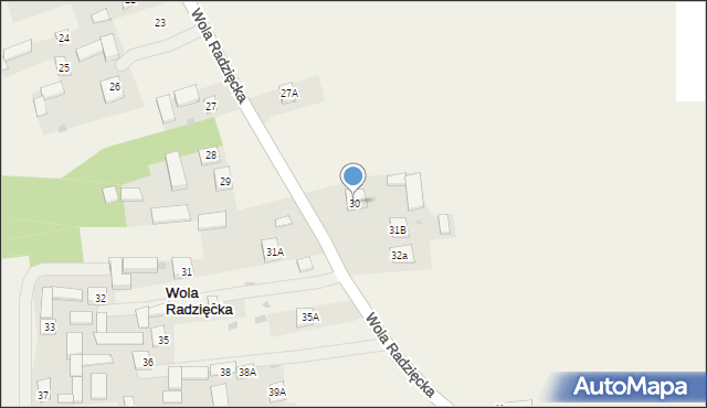 Wola Radzięcka, Wola Radzięcka, 30, mapa Wola Radzięcka