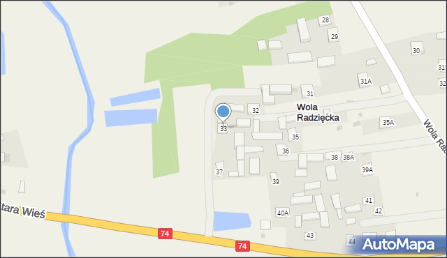 Wola Radzięcka, Wola Radzięcka, 33, mapa Wola Radzięcka