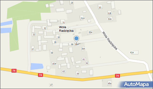 Wola Radzięcka, Wola Radzięcka, 38A, mapa Wola Radzięcka