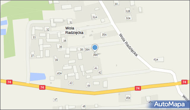 Wola Radzięcka, Wola Radzięcka, 39A, mapa Wola Radzięcka