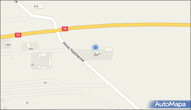 Wola Radzięcka, Wola Radzięcka, 45a, mapa Wola Radzięcka