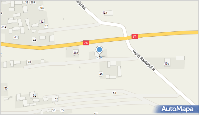 Wola Radzięcka, Wola Radzięcka, 45b, mapa Wola Radzięcka