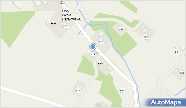 Wola Rafałowska, Wola Rafałowska, 219, mapa Wola Rafałowska