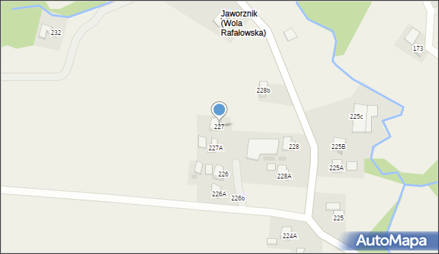 Wola Rafałowska, Wola Rafałowska, 227, mapa Wola Rafałowska