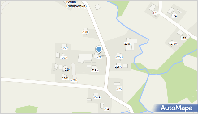 Wola Rafałowska, Wola Rafałowska, 228, mapa Wola Rafałowska