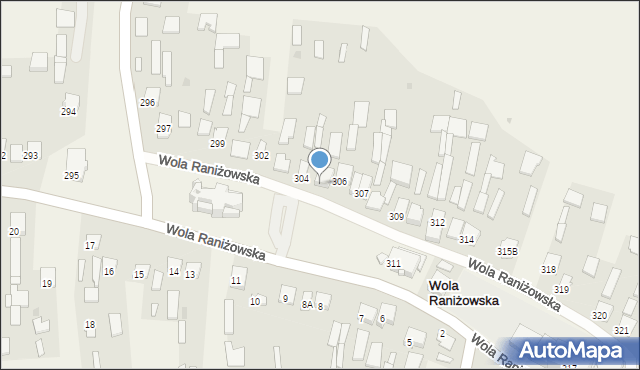 Wola Raniżowska, Wola Raniżowska, 305, mapa Wola Raniżowska