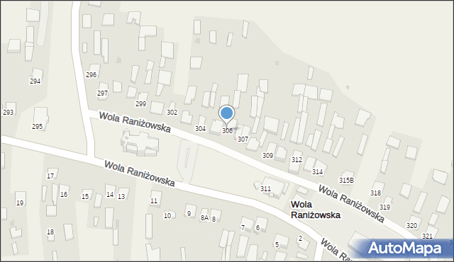 Wola Raniżowska, Wola Raniżowska, 306, mapa Wola Raniżowska