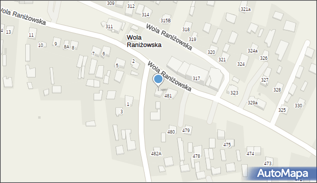 Wola Raniżowska, Wola Raniżowska, 482, mapa Wola Raniżowska