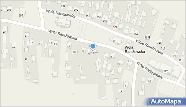 Wola Raniżowska, Wola Raniżowska, 8, mapa Wola Raniżowska