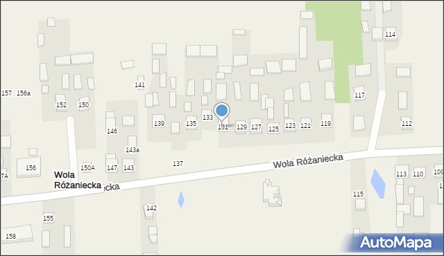 Wola Różaniecka, Wola Różaniecka, 131, mapa Wola Różaniecka