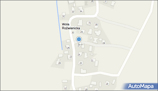 Wola Roźwienicka, Wola Roźwienicka, 27, mapa Wola Roźwienicka