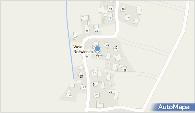 Wola Roźwienicka, Wola Roźwienicka, 29, mapa Wola Roźwienicka