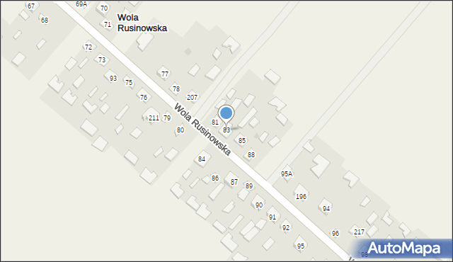 Wola Rusinowska, Wola Rusinowska, 83, mapa Wola Rusinowska