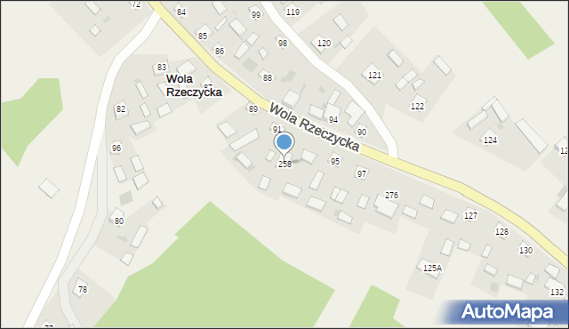 Wola Rzeczycka, Wola Rzeczycka, 258, mapa Wola Rzeczycka