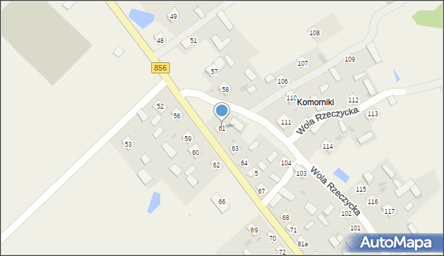 Wola Rzeczycka, Wola Rzeczycka, 61, mapa Wola Rzeczycka