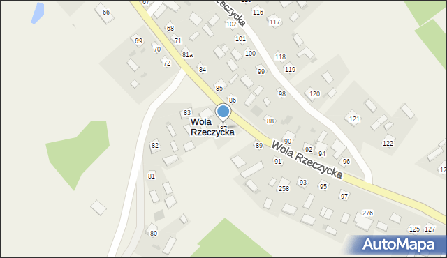 Wola Rzeczycka, Wola Rzeczycka, 87, mapa Wola Rzeczycka