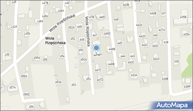 Wola Rzędzińska, Wola Rzędzińska, 447A, mapa Wola Rzędzińska