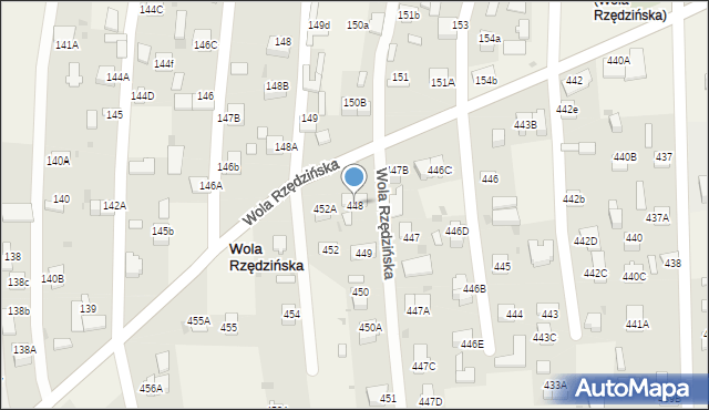 Wola Rzędzińska, Wola Rzędzińska, 448, mapa Wola Rzędzińska