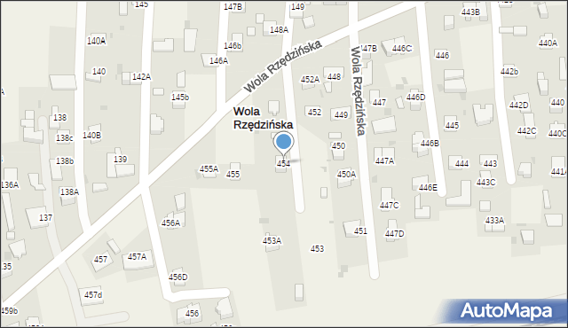 Wola Rzędzińska, Wola Rzędzińska, 454, mapa Wola Rzędzińska