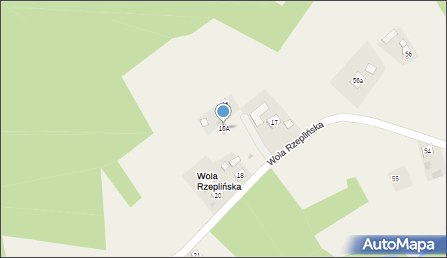 Wola Rzeplińska, Wola Rzeplińska, 16A, mapa Wola Rzeplińska