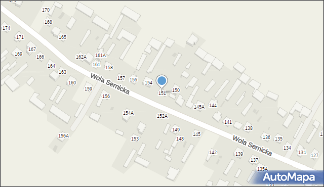 Wola Sernicka, Wola Sernicka, 151, mapa Wola Sernicka