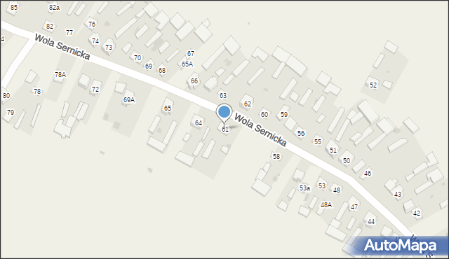 Wola Sernicka, Wola Sernicka, 61, mapa Wola Sernicka