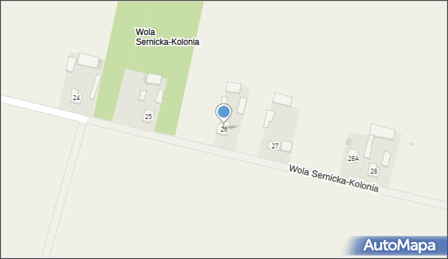 Wola Sernicka-Kolonia, Wola Sernicka-Kolonia, 26, mapa Wola Sernicka-Kolonia