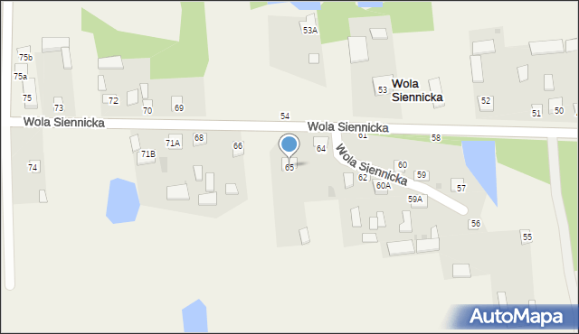 Wola Siennicka, Wola Siennicka, 65, mapa Wola Siennicka