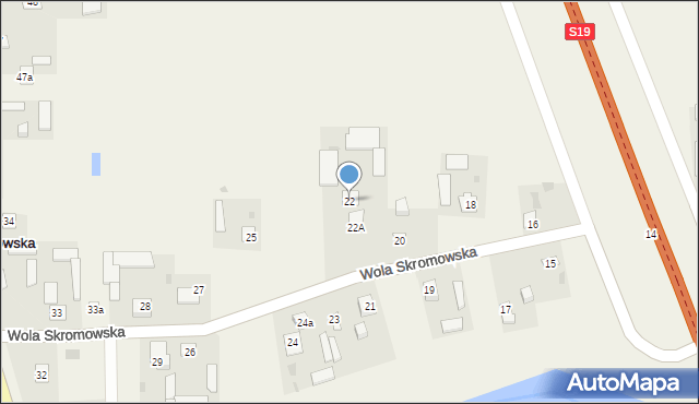 Wola Skromowska, Wola Skromowska, 22, mapa Wola Skromowska