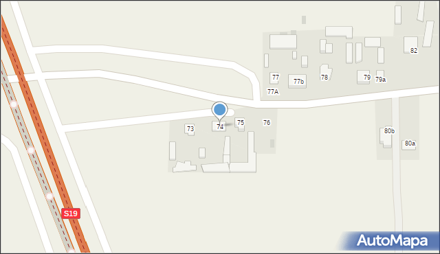 Wola Skromowska, Wola Skromowska, 74, mapa Wola Skromowska