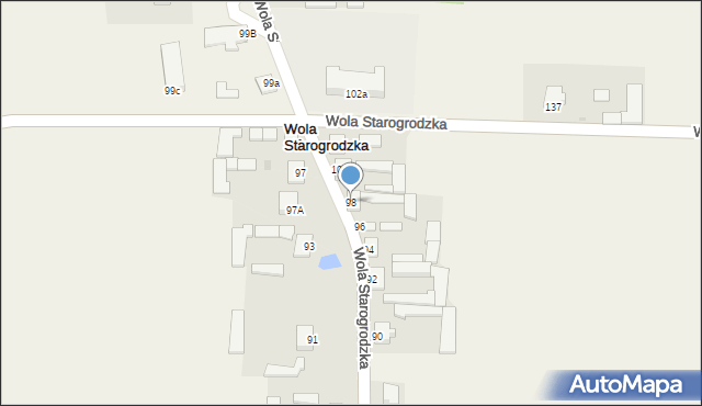 Wola Starogrodzka, Wola Starogrodzka, 98, mapa Wola Starogrodzka