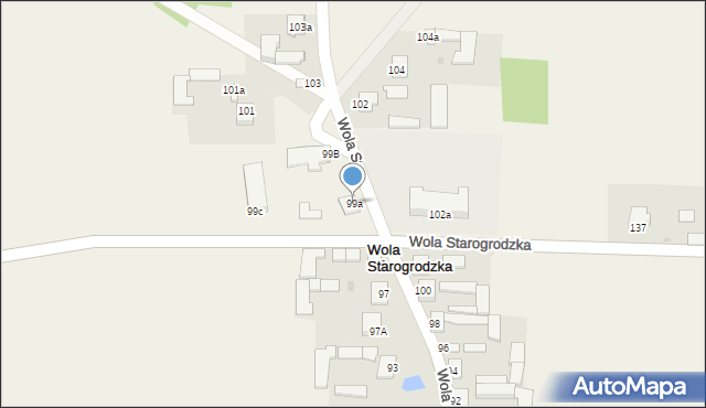 Wola Starogrodzka, Wola Starogrodzka, 99a, mapa Wola Starogrodzka