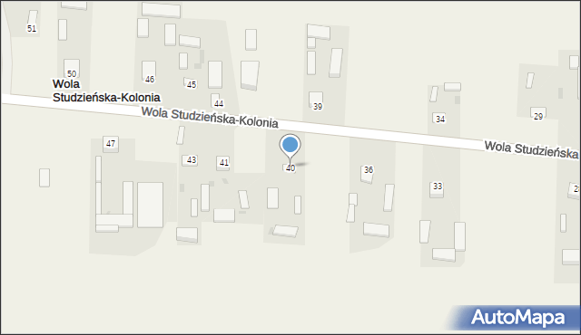 Wola Studzieńska-Kolonia, Wola Studzieńska-Kolonia, 40, mapa Wola Studzieńska-Kolonia