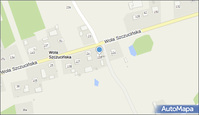 Wola Szczucińska, Wola Szczucińska, 116, mapa Wola Szczucińska