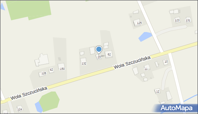 Wola Szczucińska, Wola Szczucińska, 13, mapa Wola Szczucińska