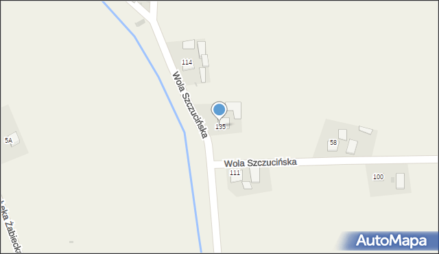 Wola Szczucińska, Wola Szczucińska, 135, mapa Wola Szczucińska