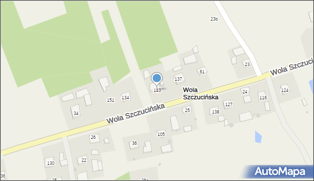 Wola Szczucińska, Wola Szczucińska, 143, mapa Wola Szczucińska