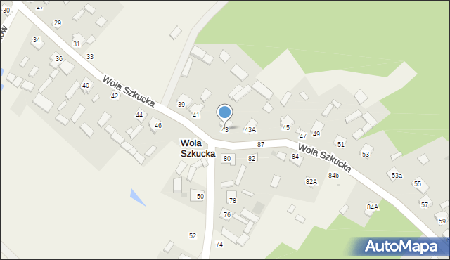 Wola Szkucka, Wola Szkucka, 43, mapa Wola Szkucka