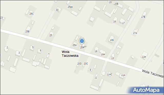 Wola Taczowska, Wola Taczowska, 20A, mapa Wola Taczowska