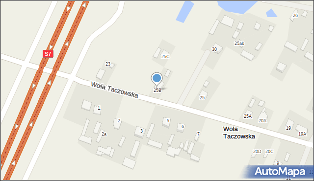 Wola Taczowska, Wola Taczowska, 25B, mapa Wola Taczowska