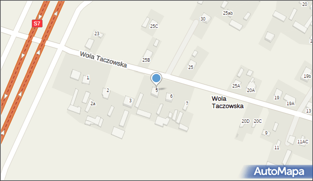 Wola Taczowska, Wola Taczowska, 5, mapa Wola Taczowska