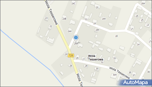 Wola Tesserowa, Wola Tesserowa, 25A, mapa Wola Tesserowa