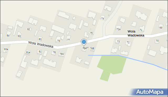 Wola Wadowska, Wola Wadowska, 76A, mapa Wola Wadowska