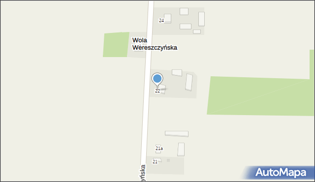 Wola Wereszczyńska, Wola Wereszczyńska, 22, mapa Wola Wereszczyńska