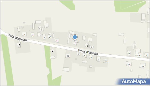 Wola Wiązowa, Wola Wiązowa, 1, mapa Wola Wiązowa