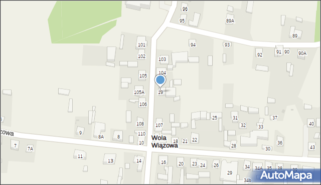 Wola Wiązowa, Wola Wiązowa, 19, mapa Wola Wiązowa