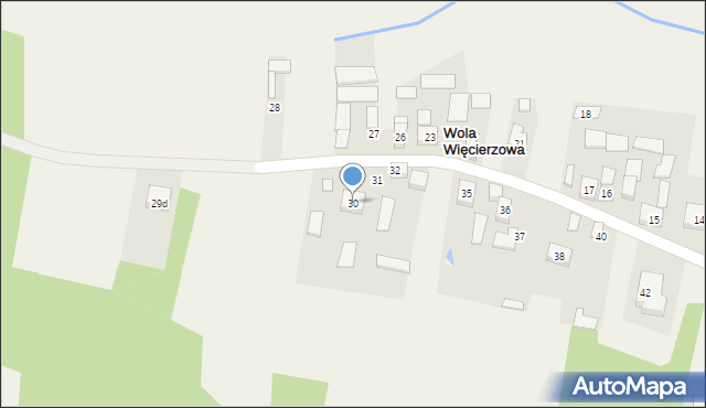 Wola Więcierzowa, Wola Więcierzowa, 30, mapa Wola Więcierzowa