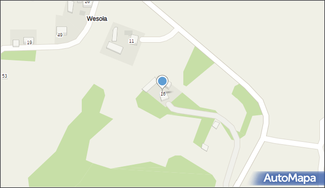 Wola Wieruszycka, Wola Wieruszycka, 16, mapa Wola Wieruszycka