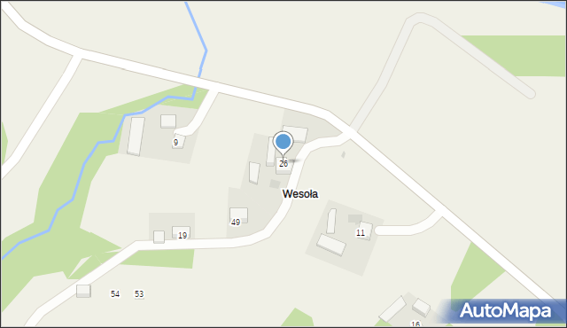 Wola Wieruszycka, Wola Wieruszycka, 26, mapa Wola Wieruszycka