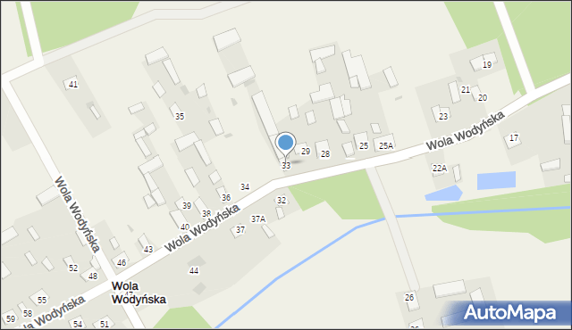 Wola Wodyńska, Wola Wodyńska, 33, mapa Wola Wodyńska
